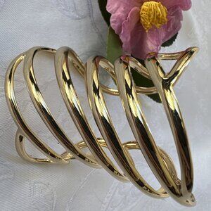 NEW Macy's Goldtone Cuff Coil Bracelet Chic Women Party Vacation Jewelry Gift